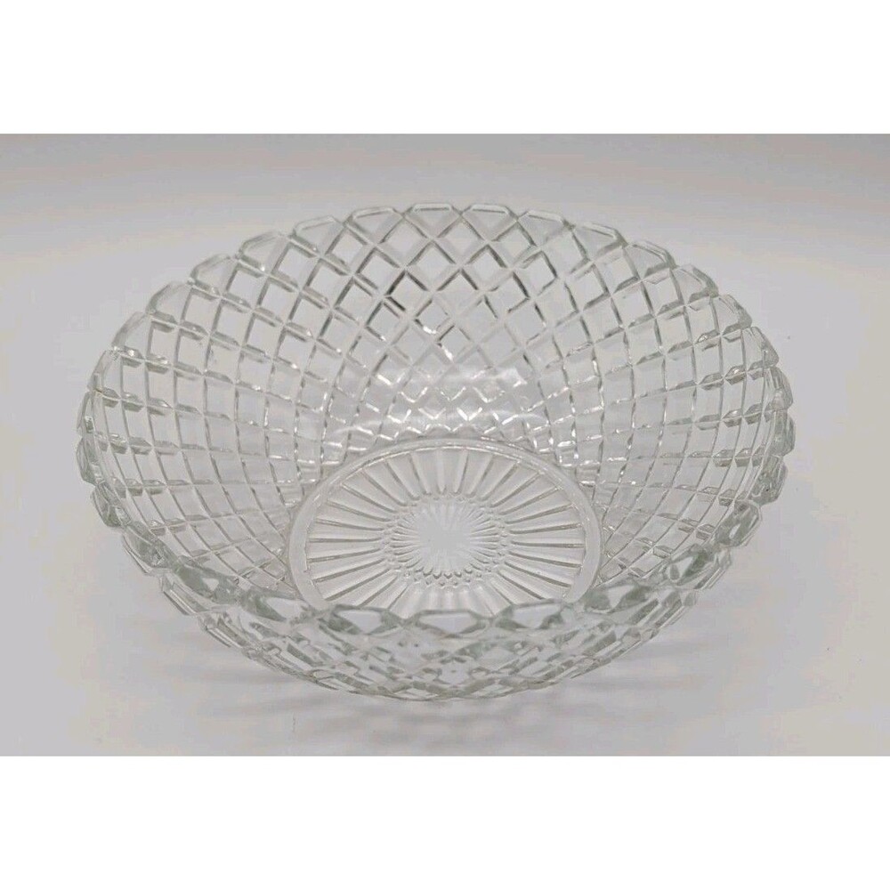 Anchor Hocking Crystal Clear Waterford Waffle Serving Bowl